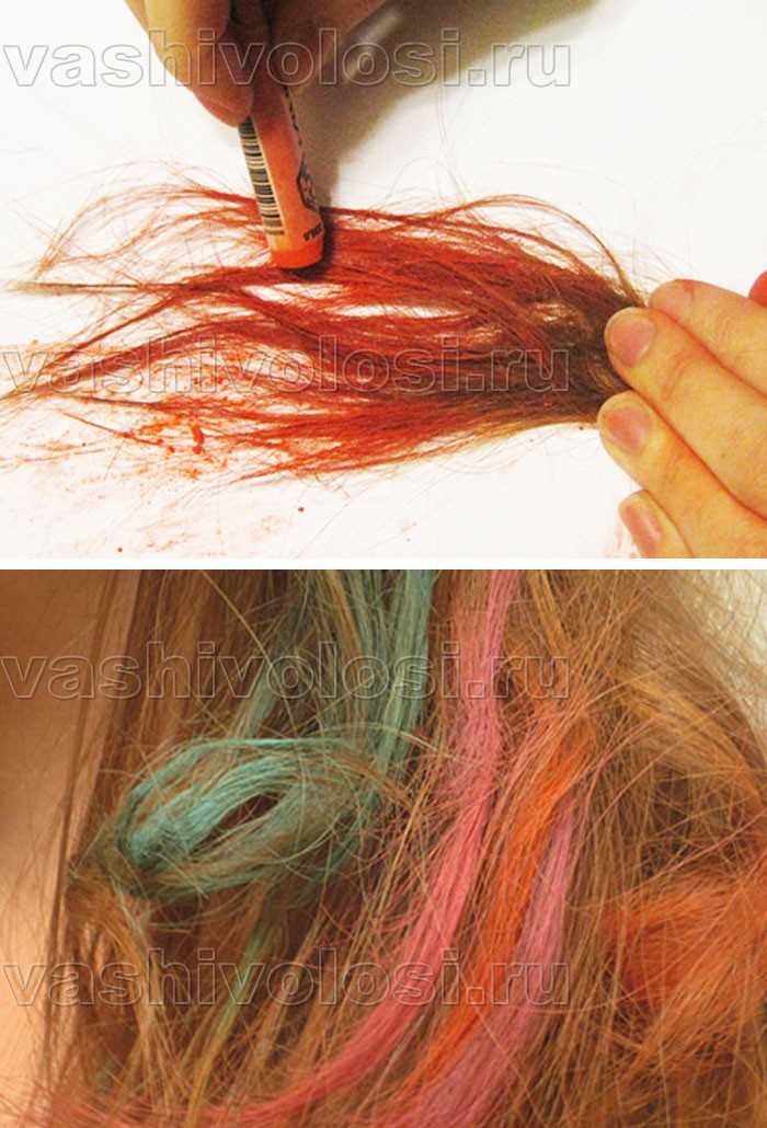 Как покрасить волосы мелками