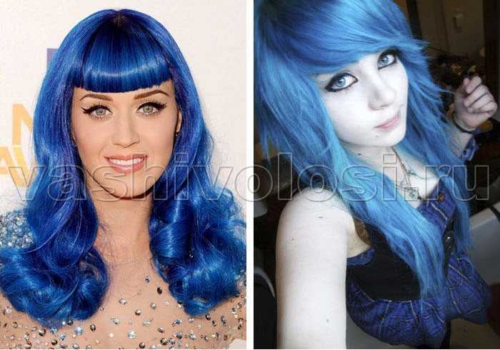 Как покрасить волосы в синий цвет