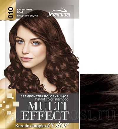 оттеночный шампунь Joanna “Multi Effect Color” 10 оттенок “Каштановый”