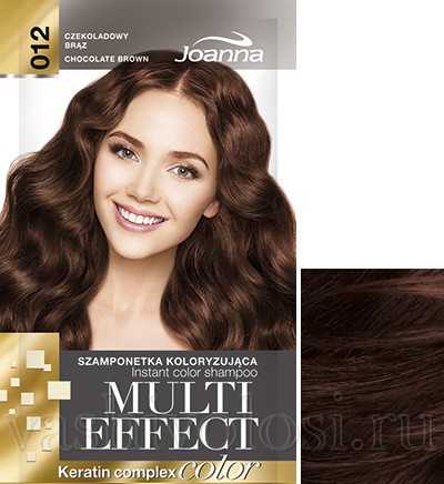оттеночный шампунь Joanna “Multi Effect Color” 12 оттенок “Шоколадный коричневый”