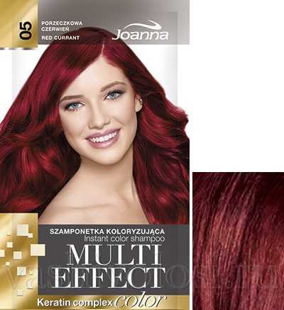 оттеночный шампунь Joanna “Multi Effect Color” 5 оттенок “Красная смородина”
