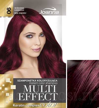 оттеночный шампунь Joanna “Multi Effect Color” 6 оттенок “Вишнево-красный”